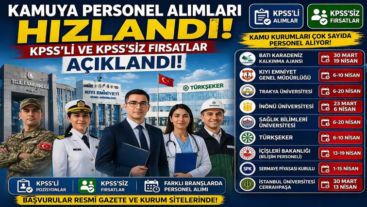Kamuya Personel Alımları Hızlandı: KPSS’li ve KPSS’siz İlanlar Peş Peşe Geliyor