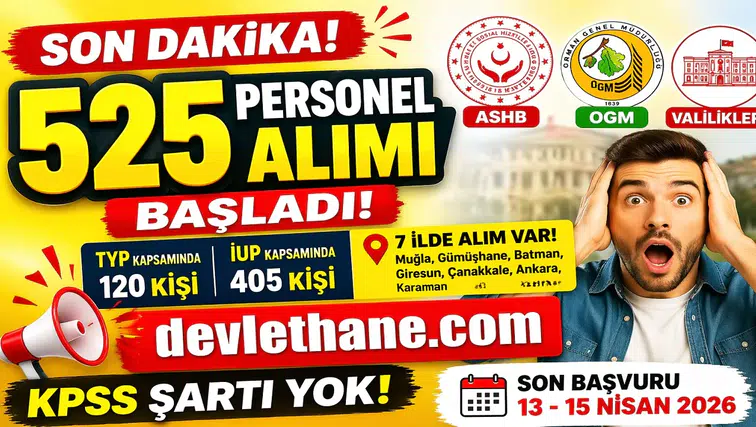 İŞKUR Üzerinden 525 Kişilik Personel Alımı Başladı! ASHB, OGM ve Valilikler İçin Başvurular Sürüyor