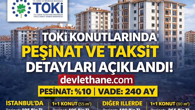 TOKİ Konutlarında Yeni Ödeme Planı Açıklandı! Peşinat ve Taksitler Netleşti