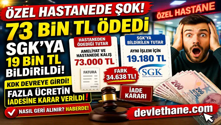 Özel Hastanede Şok Fiyat Farkı! 73 Bin TL Ödedi, Fazla Ücretin İadesine Karar Verildi