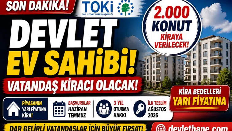 Devlet Ev Sahibi Oluyor: TOKİ 2 Bin Kiralık Sosyal Konut İçin Başvuru Tarihi Açıklandı