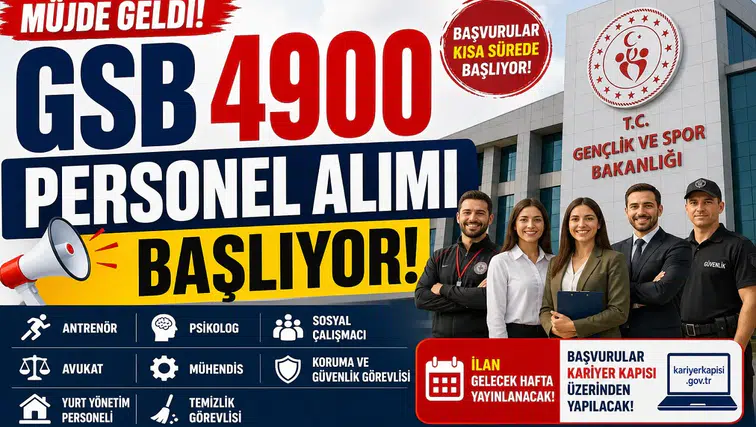 GSB 4900 Personel Alımı Başlıyor! Başvuru Tarihi ve Kadrolar Açıklandı