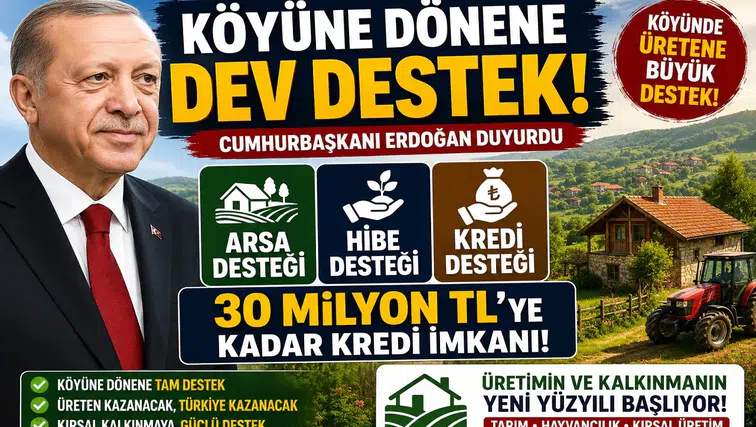 Köyüne Dönene Dev Destek! Arsa, Hibe ve 30 Milyon TL’ye Kadar Kredi İmkanı Açıklandı
