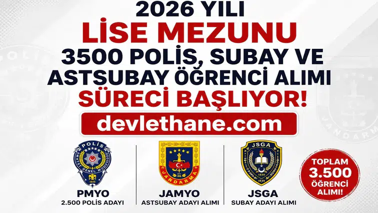 2026 PMYO, JAMYO ve JSGA Başvuruları İçin Geri Sayım! Lise Mezunlarına Yaklaşık 3.500 Kişilik Kariyer Fırsatı