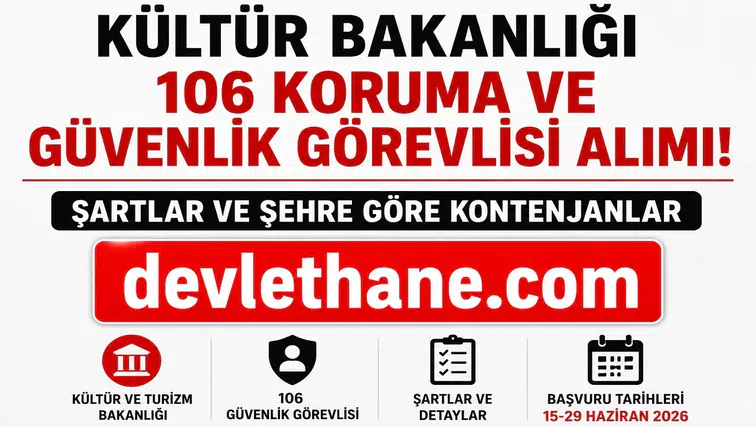 Kültür ve Turizm Bakanlığı 106 Güvenlik Görevlisi Alımı Yapacak! KPSS 60 Puanla Başvuru İmkanı, Mülakat Şartı Yok