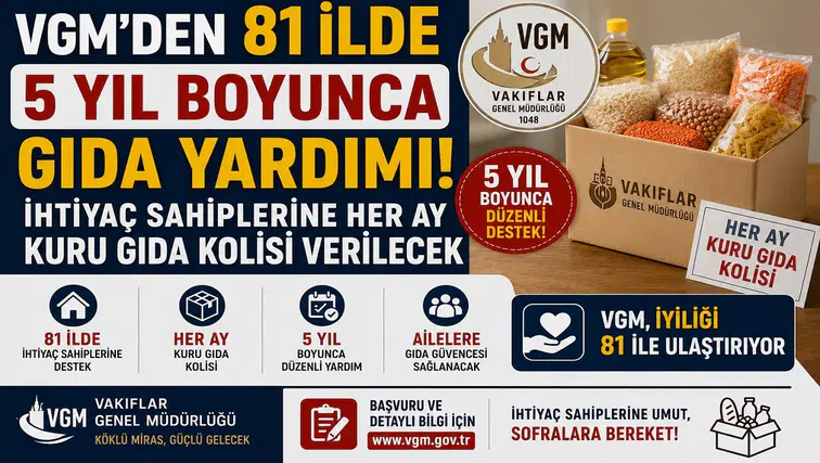 VGM'den 81 İlde 5 Yıl Boyunca Gıda Yardımı! İhtiyaç Sahiplerine Her Ay Kuru Gıda Kolisi Verilecek