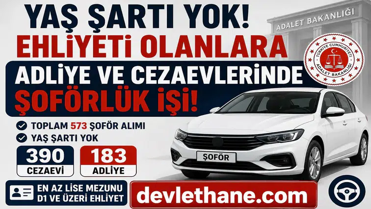 573 Şoför Alımı Yapacak! Yaş Şartı Aranmıyor, Ehliyeti Olanlar İçin Başvurular Başlıyor