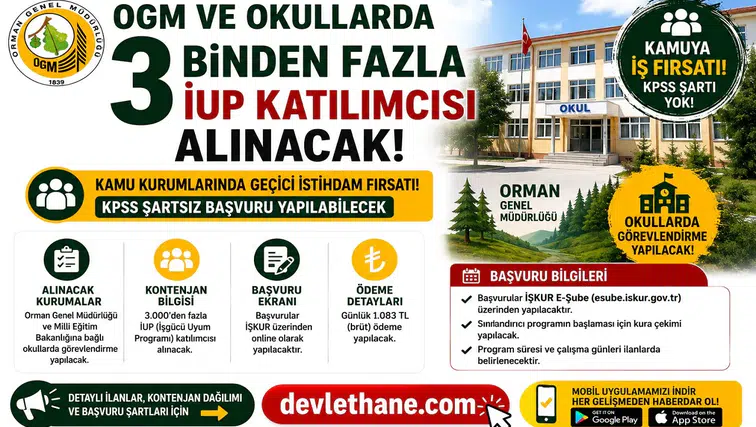 OGM ve Okullarda 3 Binden Fazla İUP Katılımcısı Alınacak! KPSS Şartsız Başvuru Ekranı ve Ödeme Detayları