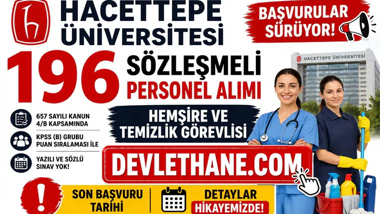 Hacettepe Üniversitesi 196 Sözleşmeli Personel Alımı Sürüyor! Hemşire ve Temizlik Görevlisi İçin Son Başvuru Tarihi