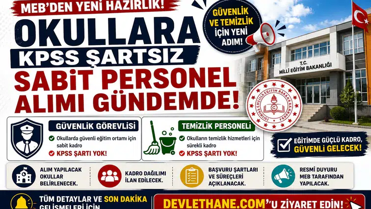 Okullara KPSS Şartsız Sabit Personel Alımı Gündemde! MEB'den Güvenlik ve Temizlik İçin Yeni Hazırlık