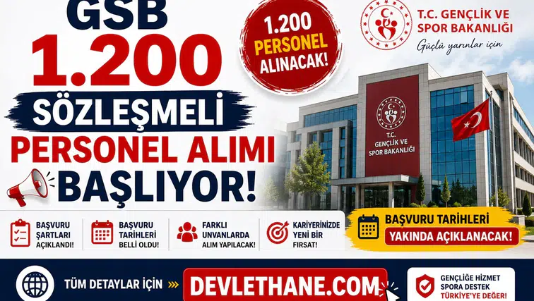 GSB 1.200 Sözleşmeli Personel Alımı Başlıyor! Başvuru Şartları ve Tarihleri Açıklandı