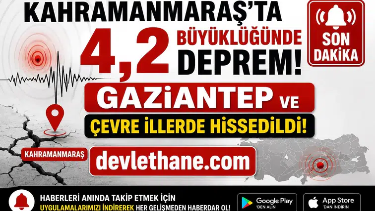 Kahramanmaraş'ta 4,2 Büyüklüğünde Deprem! Gaziantep ve Çevre İllerde Hissedildi