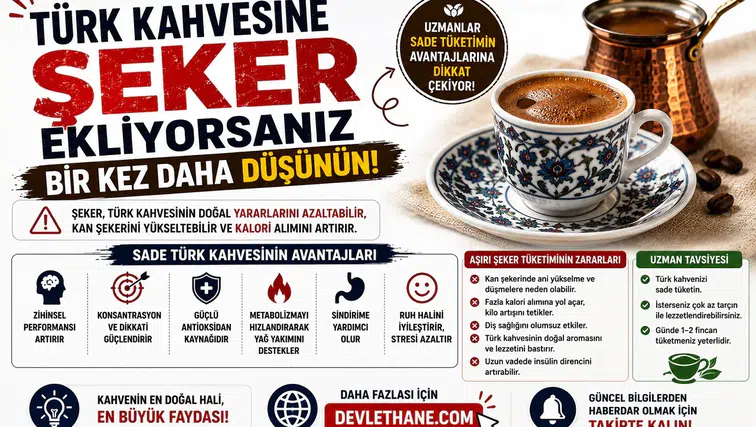 Türk Kahvesine Şeker Ekliyorsanız Bir Kez Daha Düşünün! Uzmanlar Sade Tüketimin Avantajlarına Dikkat Çekiyor