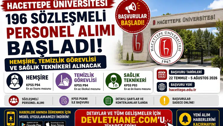 Hacettepe Üniversitesi 196 Sözleşmeli Personel Alımı Başladı! Hemşire, Temizlik Görevlisi ve Sağlık Teknikeri Alınacak