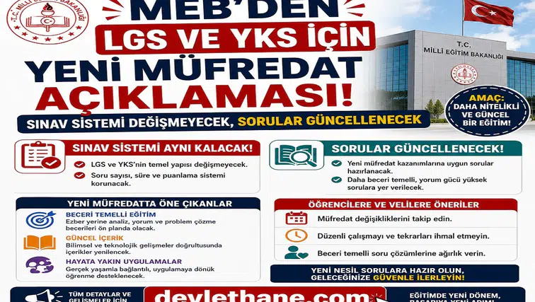 MEB’den LGS ve YKS İçin Yeni Müfredat Açıklaması: Sınav Sistemi Değişmeyecek, Sorular Güncellenecek