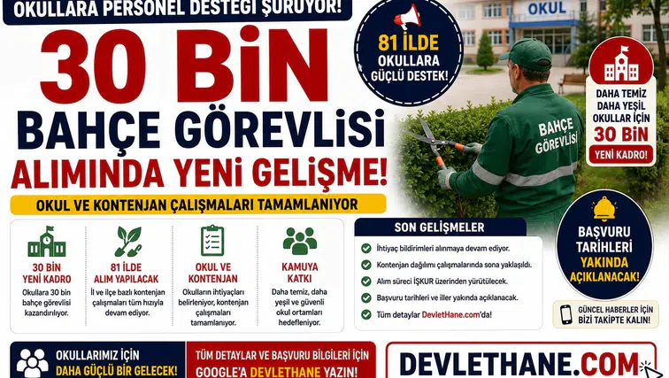 Okullara 30 Bin Bahçe Görevlisi Alımında Yeni Gelişme: Okul ve Kontenjan Çalışmaları Tamamlanıyor