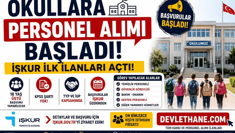 Okullara Personel Alımı Başladı! İŞKUR İlk İlanları Açtı: 18 Yaş Üstü Başvuru Yapabilecek