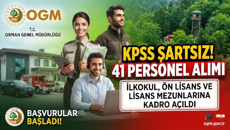 OGM KPSS Şartsız 41 Personel Alacak: İlkokul, Ön Lisans ve Lisans Mezunlarına Kadro Açıldı