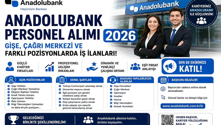 Anadolubank Personel Alımı 2026: Gişe, Çağrı Merkezi ve Farklı Pozisyonlarda İş İlanları