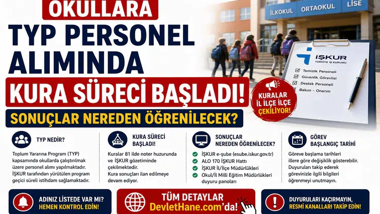 Okullara TYP Personel Alımında Kura Süreci Başladı: Sonuçlar Nereden Öğrenilecek?