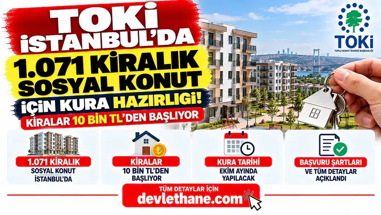 TOKİ İstanbul'da 1.071 Kiralık Sosyal Konut İçin Kura Hazırlığı! Kiralar 10 Bin TL'den Başlıyor
