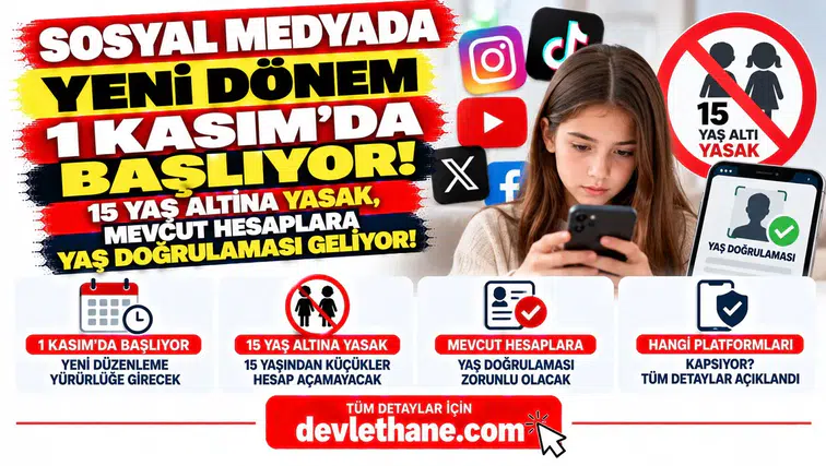 Sosyal Medyada Yeni Dönem 1 Kasım'da Başlıyor! 15 Yaş Altına Yasak, Mevcut Hesaplara Yaş Doğrulaması Geliyor