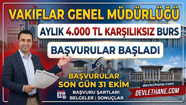 VGM burs başvuruları başladı: Aylık 4.000 TL karşılıksız burs için son gün 31 Ekim