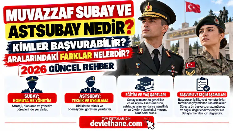 Muvazzaf Subay ve Astsubay Nedir? Kimler Başvurabilir, Aralarındaki Farklar Nelerdir? 2026 Güncel Rehber