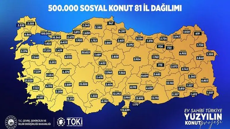 Sosyal Konuta Talep Rakamlarla Ortaya Kondu: TOKİ 500 Bin Konut İçin 81 İlde Başvuru Dengesi Değişti