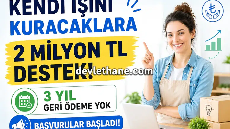 Kendi İşini Kuracaklara 2 Milyon TL Destek! 3 Yıl Geri Ödeme Yok, Başvurular Başladı