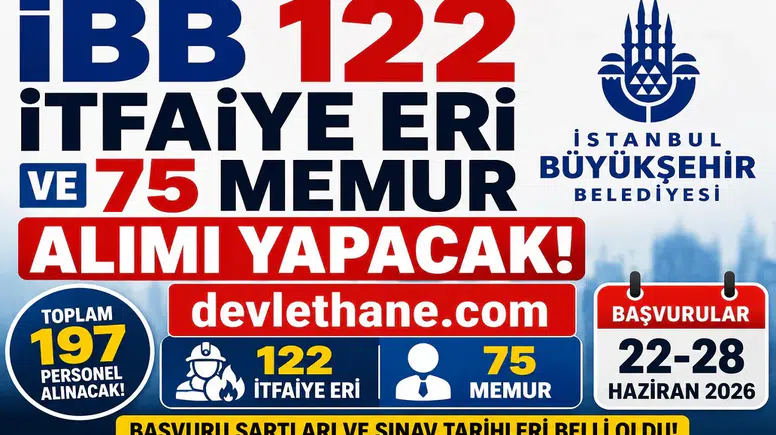 İBB 197 Personel Alımı Başlıyor: 122 İtfaiye Eri ve 75 Memur Alınacak! Başvuru Tarihleri ve Şartlar Açıklandı