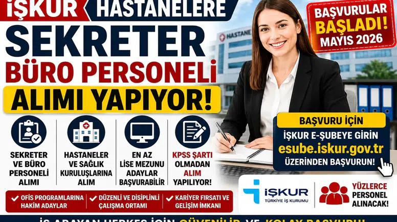 İŞKUR Üzerinden Hastanelere Sekreter ve Büro Personeli Alımı Başladı! KPSS Şartı Yok
