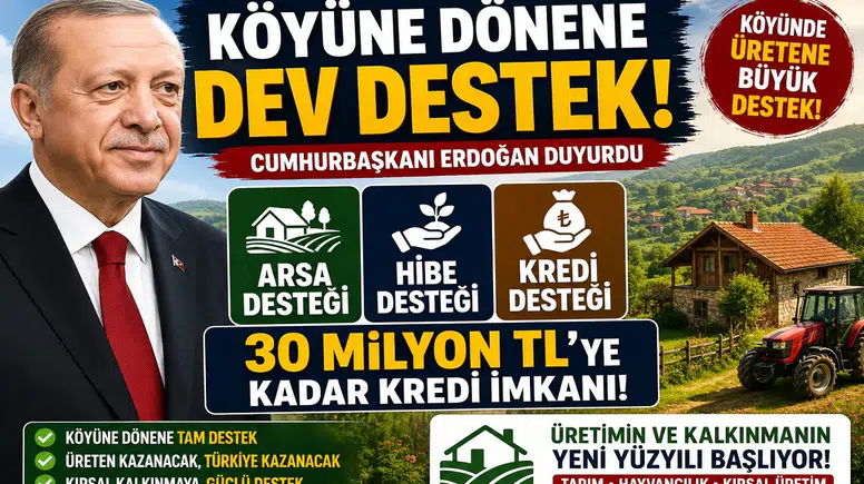 Köyüne Dönene Dev Destek! Arsa, Hibe ve 30 Milyon TL’ye Kadar Kredi İmkanı Açıklandı