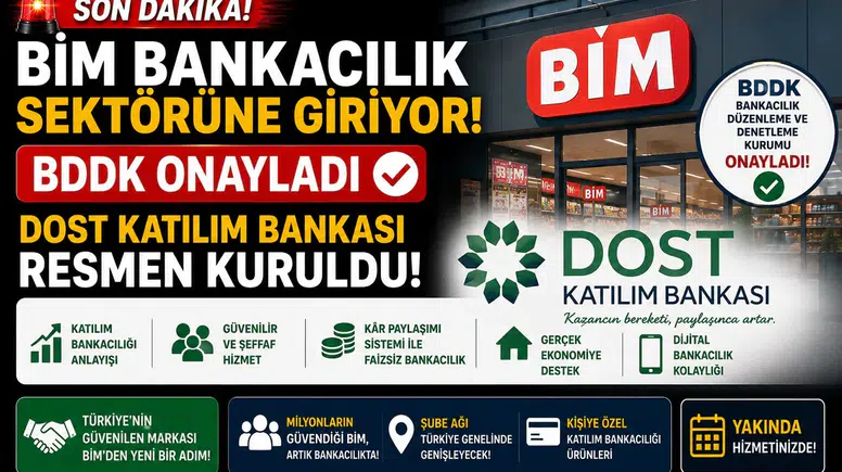 BİM Bankacılık Sektörüne Giriyor! BDDK Onayladı, Dost Katılım Bankası Resmen Kuruldu