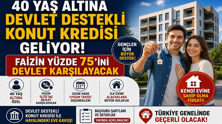 40 Yaş Altına Devlet Destekli Konut Kredisi Geliyor! Faizin Yüzde 75’ini Devlet Karşılayacak