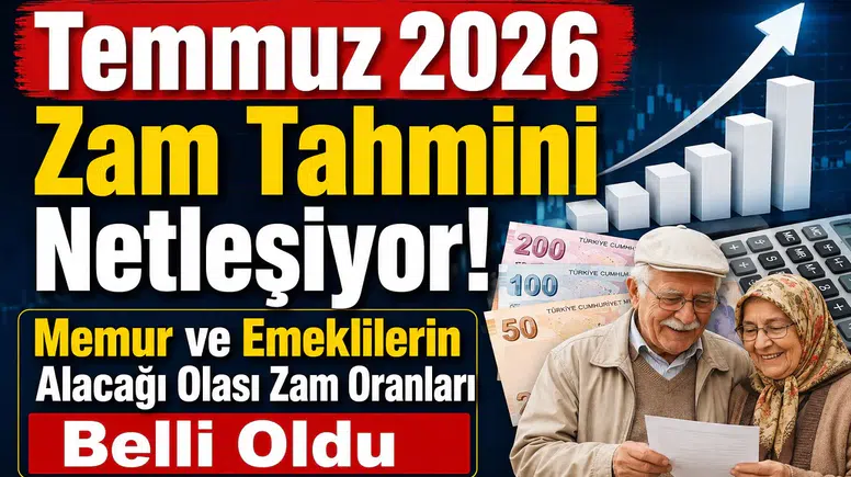Temmuz 2026 Zam Tahmini Netleşiyor! Memur ve Emeklilerin Alacağı Olası Zam Oranları Belli Oldu