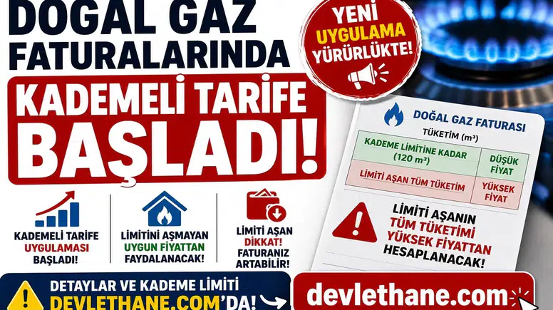 Doğal Gaz Faturalarında Kademeli Tarife Başladı! Limiti Aşanın Tüm Tüketimi Yüksek Fiyattan Hesaplanacak