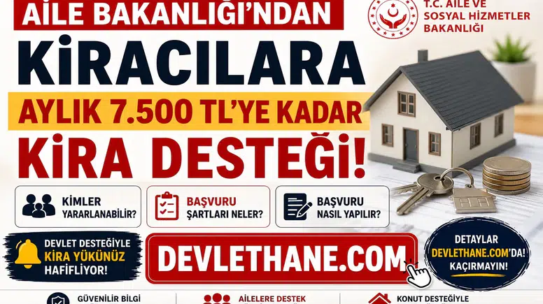 Aile Bakanlığı'ndan Kiracılara Aylık 7.500 TL'ye Kadar Kira Desteği! Kimler Yararlanabilir, Başvuru Şartları Neler?