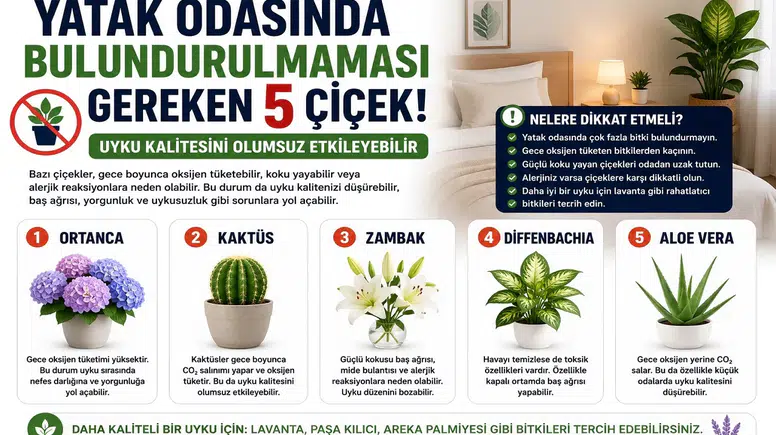 Yatak Odasında Bulundurulmaması Gereken 5 Çiçek! Uyku Kalitesini Olumsuz Etkileyebilir