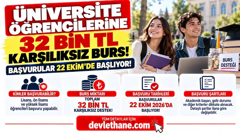 Üniversite Öğrencilerine 32 Bin TL Karşılıksız Burs! Başvurular 22 Ekim'de Başlıyor