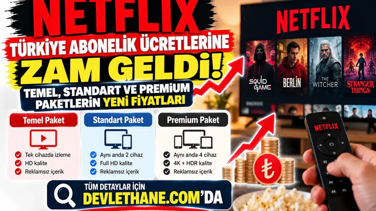 Netflix Türkiye Abonelik Ücretlerine Zam Geldi: Temel, Standart ve Premium Paketlerin Yeni Fiyatları