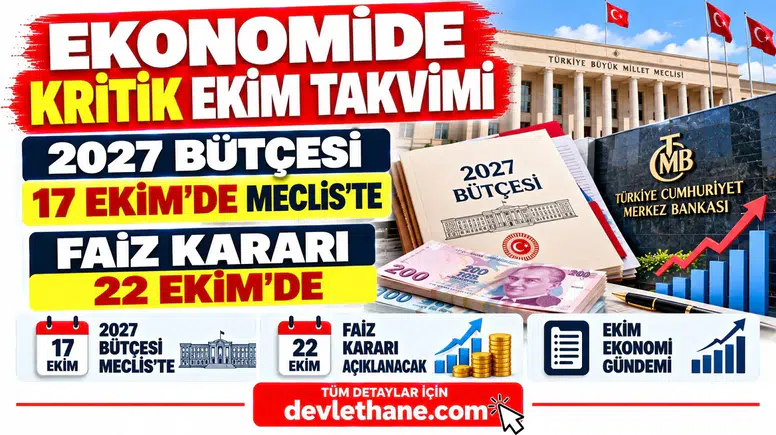Ekonomide Kritik Ekim Takvimi: Faiz Kararı 22 Ekim'de, 2027 Bütçesi 17 Ekim'de Meclis'te
