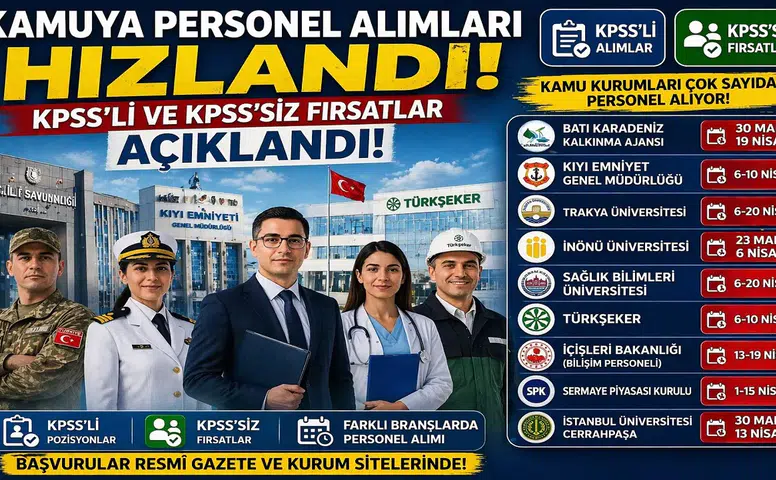 Kamuya Personel Alımları Hızlandı: KPSS’li ve KPSS’siz İlanlar Peş Peşe Geliyor