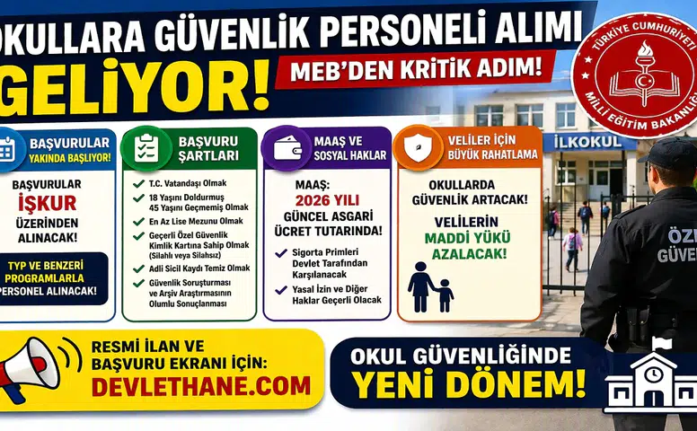 Okullara Güvenlik Görevlisi Alımı Geliyor! MEB’den Kritik Adım: Şartlar ve Maaşlar Netleşti