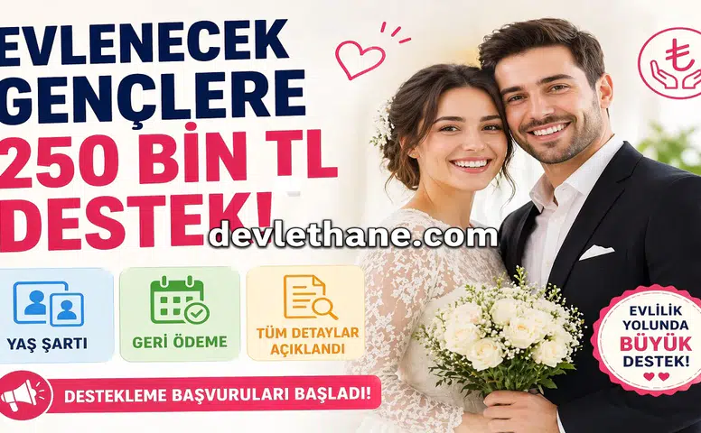 Evlenecek Gençlere 250 Bin TL Destek! Yaş Şartı, Geri Ödeme ve Tüm Detaylar Açıklandı