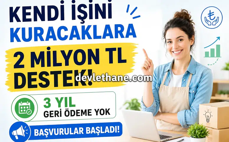 Kendi İşini Kuracaklara 2 Milyon TL Destek! 3 Yıl Geri Ödeme Yok, Başvurular Başladı