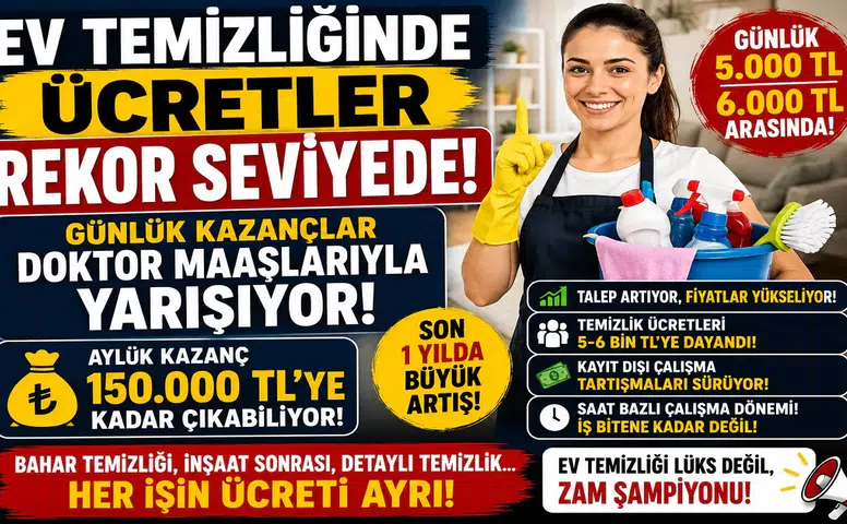 Ev Temizliği Ücretleri Rekor Kırdı! Günlük Kazançlar 6 Bin TL'ye Dayandı, Aylık Gelirler 150 Bin TL'yi Aşabiliyor