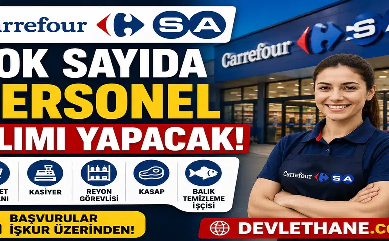 CarrefourSA Çok Sayıda Personel Alımı Yapacak! Kasiyer, Reyon Görevlisi ve Market Personeli Alınacak
