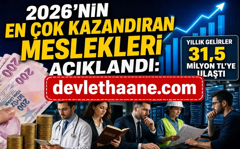 2026’nın En Çok Kazandıran Meslekleri Açıklandı: Yıllık Gelirler 31,5 Milyon TL’ye Ulaştı