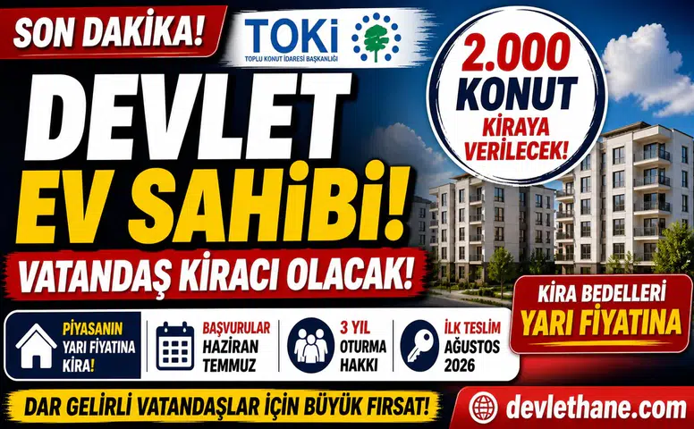 Devlet Ev Sahibi Oluyor: TOKİ 2 Bin Kiralık Sosyal Konut İçin Başvuru Tarihi Açıklandı